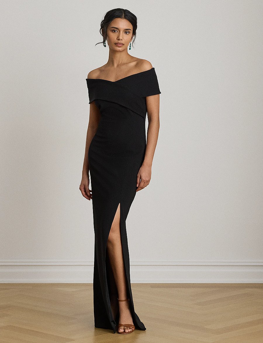 Lauren Ralph Lauren - Faille Off-the-Shoulder Gown - partykleider - black - 1