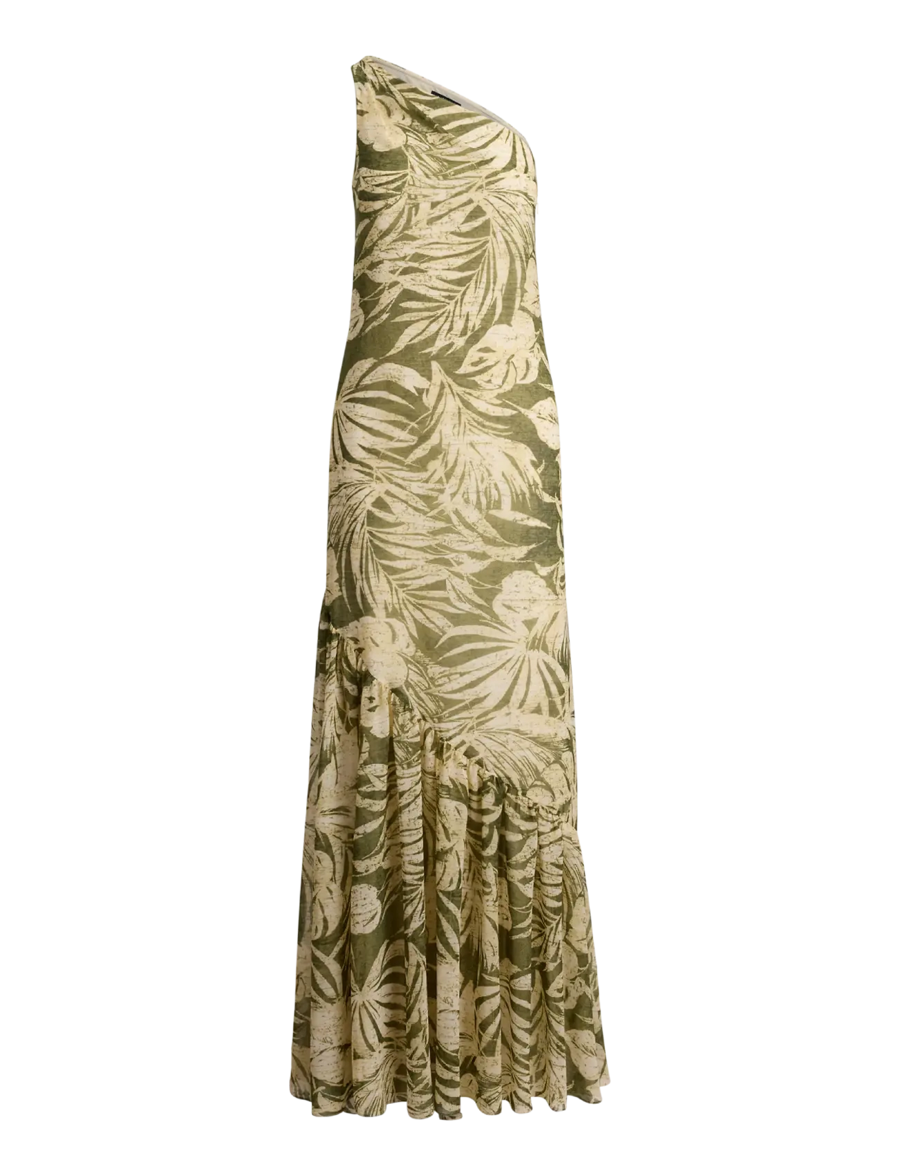 Lauren Ralph Lauren - Print Georgette One-Shoulder Gown - sukienki letnie - olive multi - 1