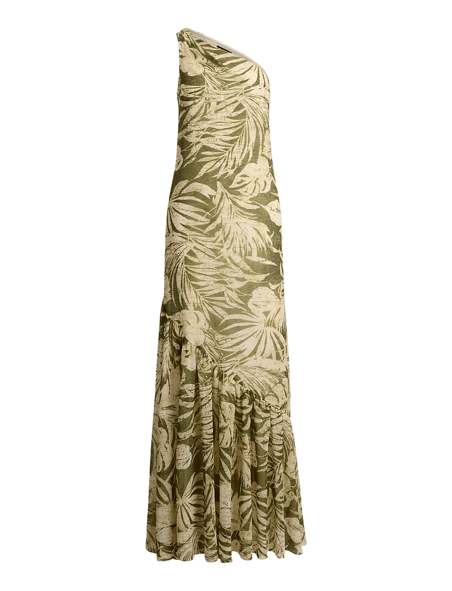 Lauren Ralph Lauren - Print Georgette One-Shoulder Gown - sommerkleider - olive multi - 1