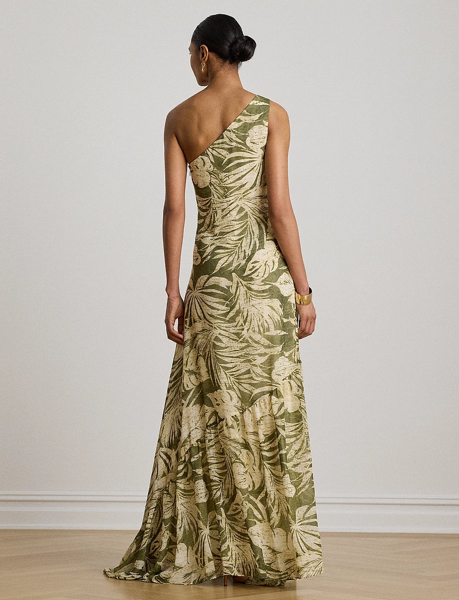 Lauren Ralph Lauren - Print Georgette One-Shoulder Gown - sommerkleider - olive multi - 2