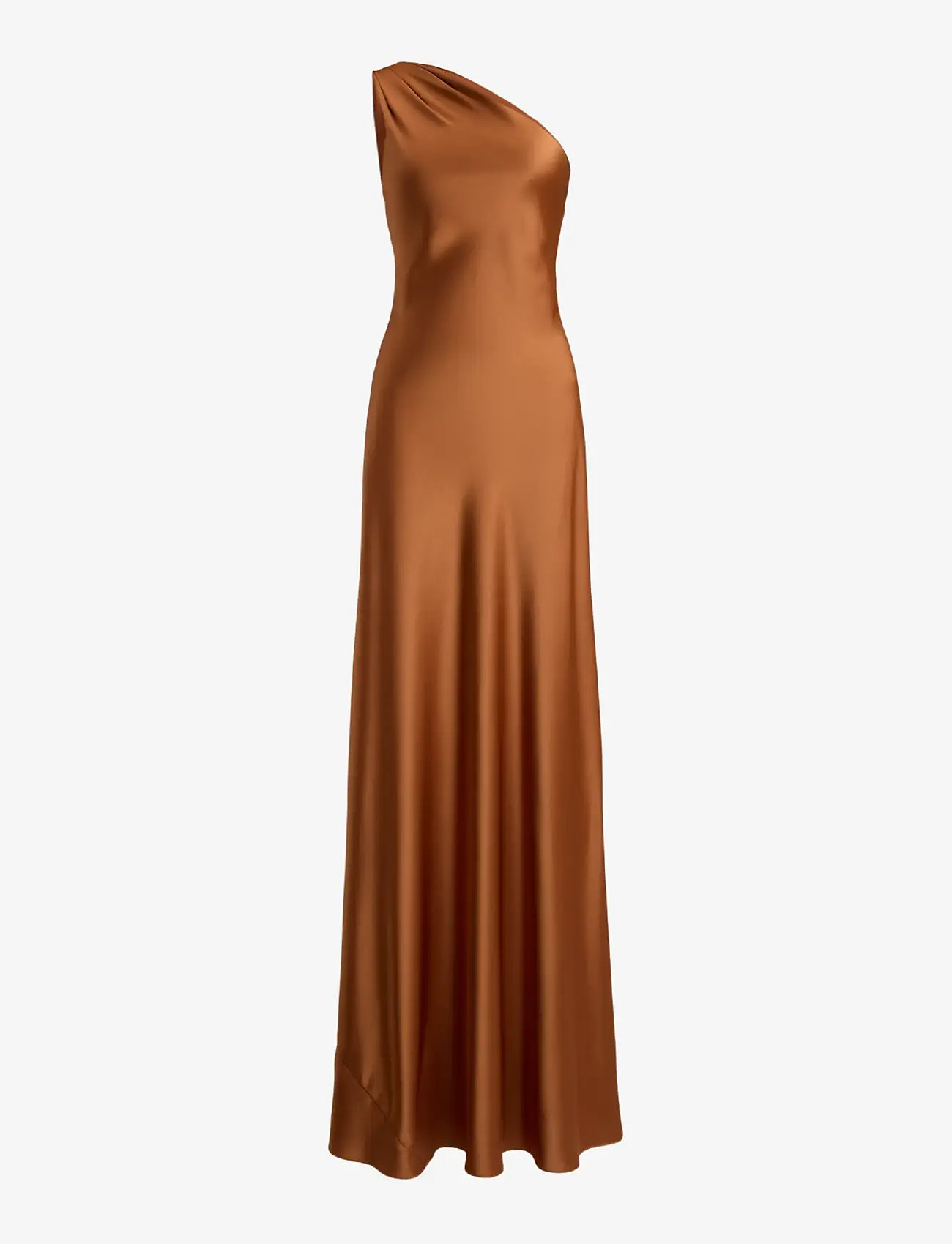 Lauren Ralph Lauren - Satin Charmeuse One-Shoulder Gown - aftenkjoler - red terracotta - 1