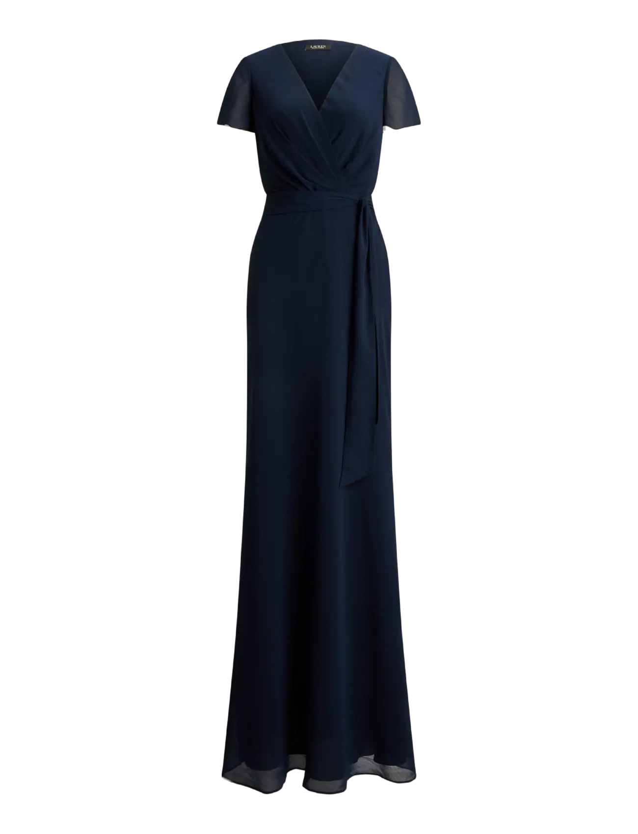 Lauren Ralph Lauren - Belted Crinkle Georgette Gown - abendkleider - lauren navy - 1