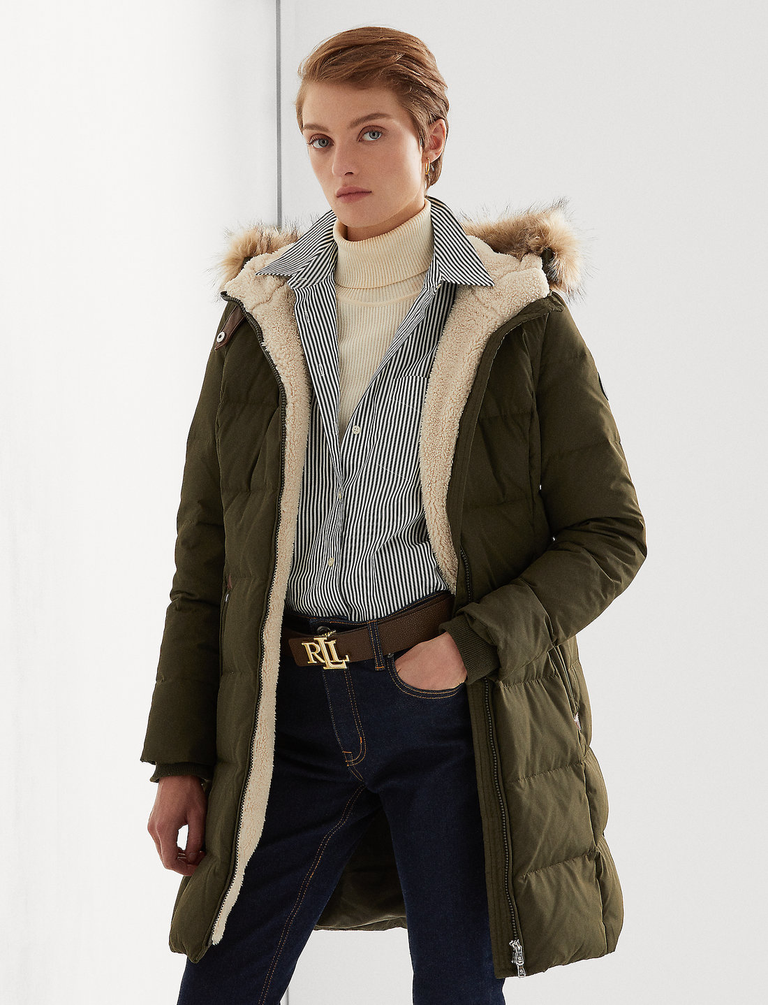 Ralph lauren quilted down coat womens Clearance