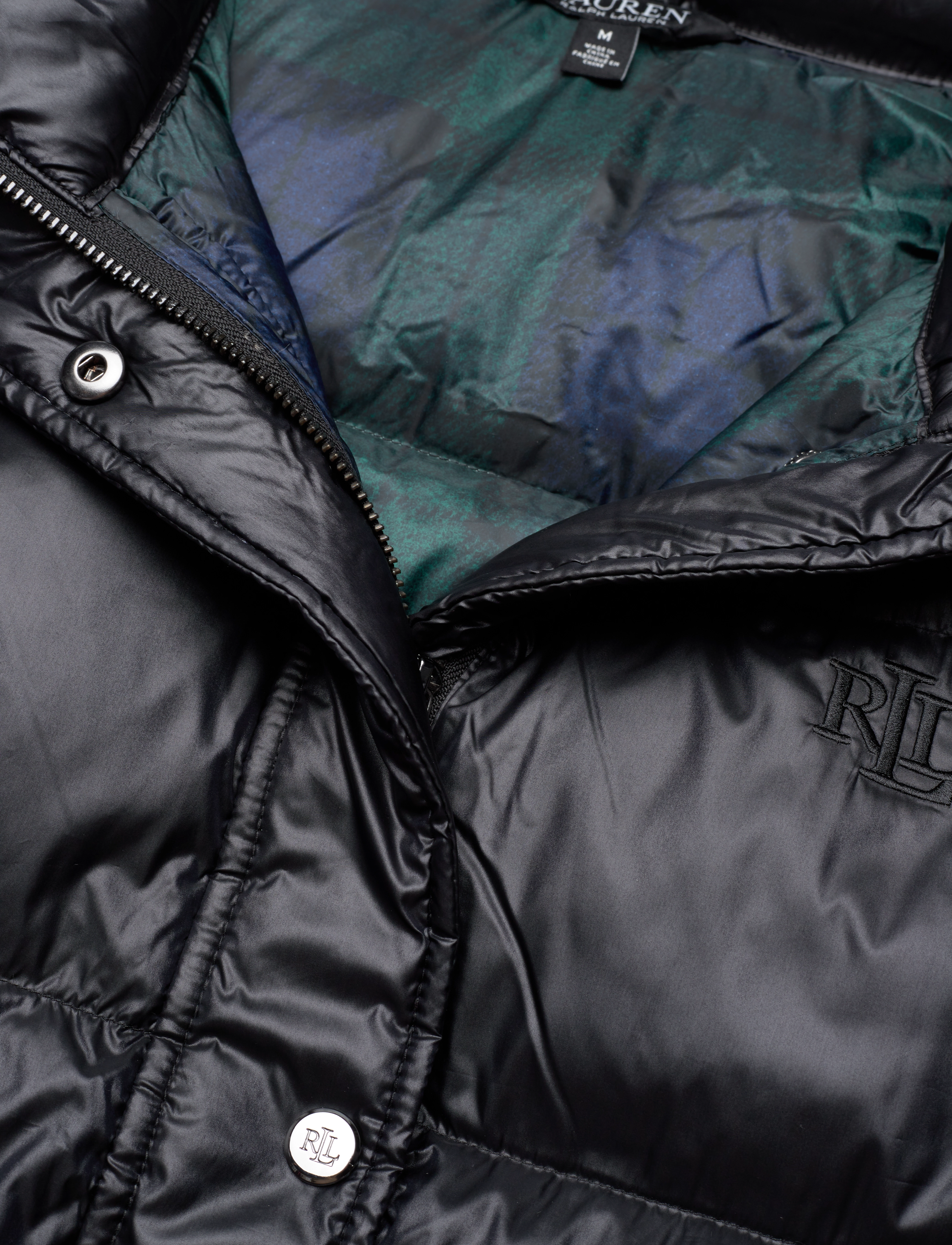 Lauren Ralph Lauren - Metallic Hooded Down Coat - black - 4