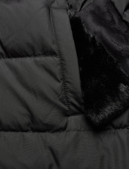Lauren Ralph Lauren - Faux Fur-Trim Long Hooded Down Coat - Žieminiai paltai - black - 4