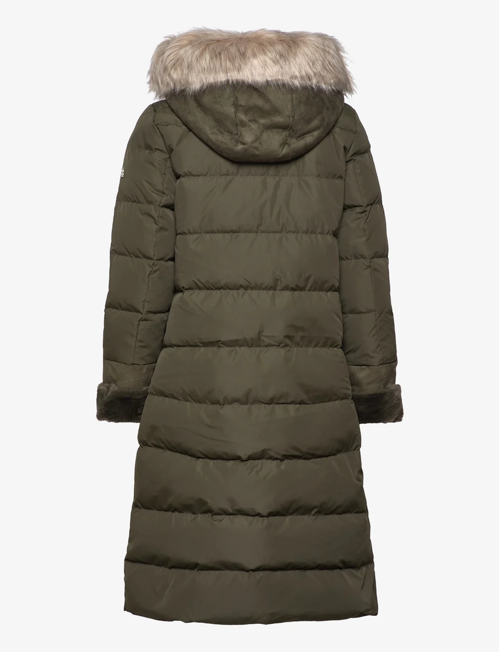 Faux Fur Trim Long Hooded Down Coat