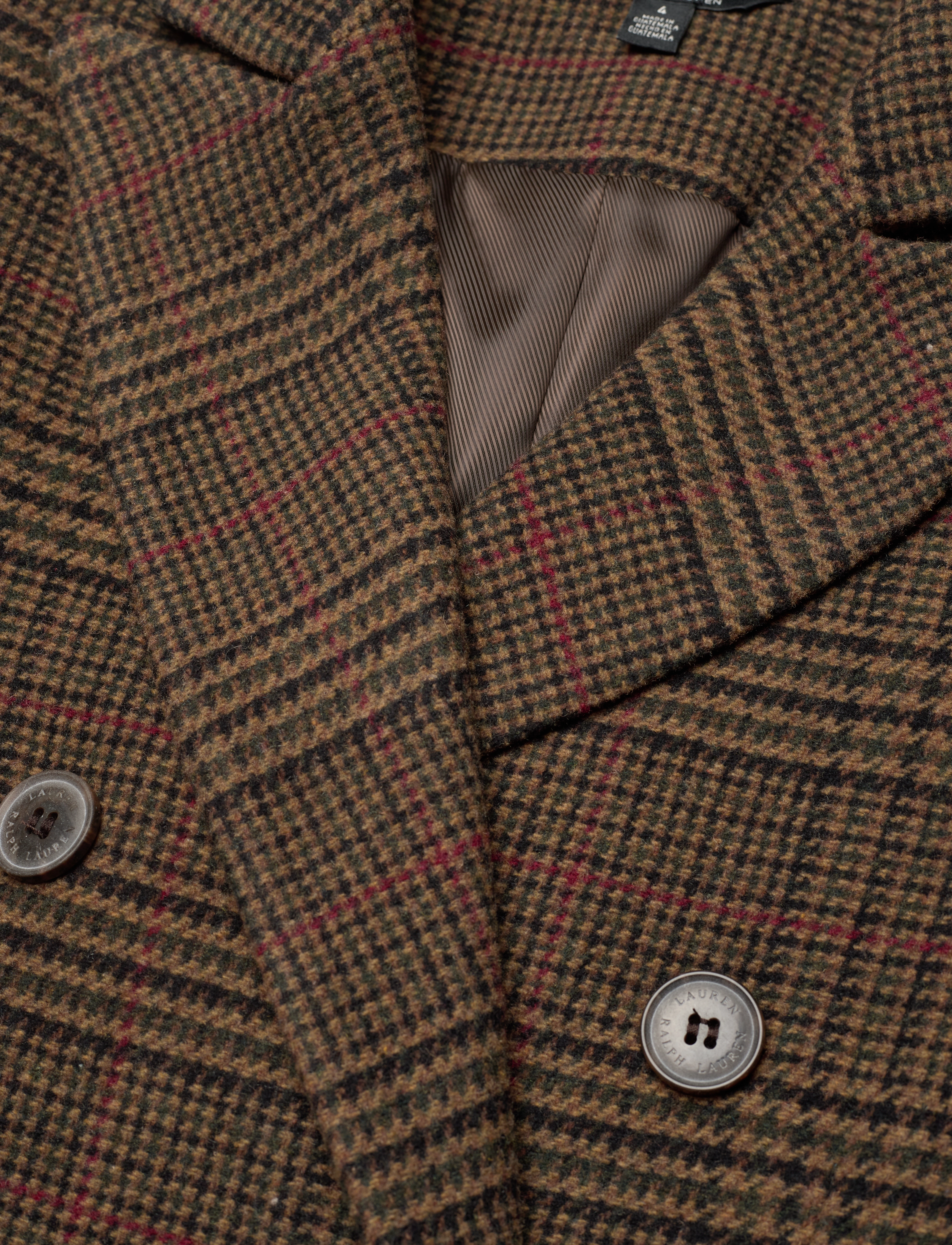 Lauren Ralph Lauren - Plaid Double-Breasted Wool-Blend Coat - guncheck loden - 3