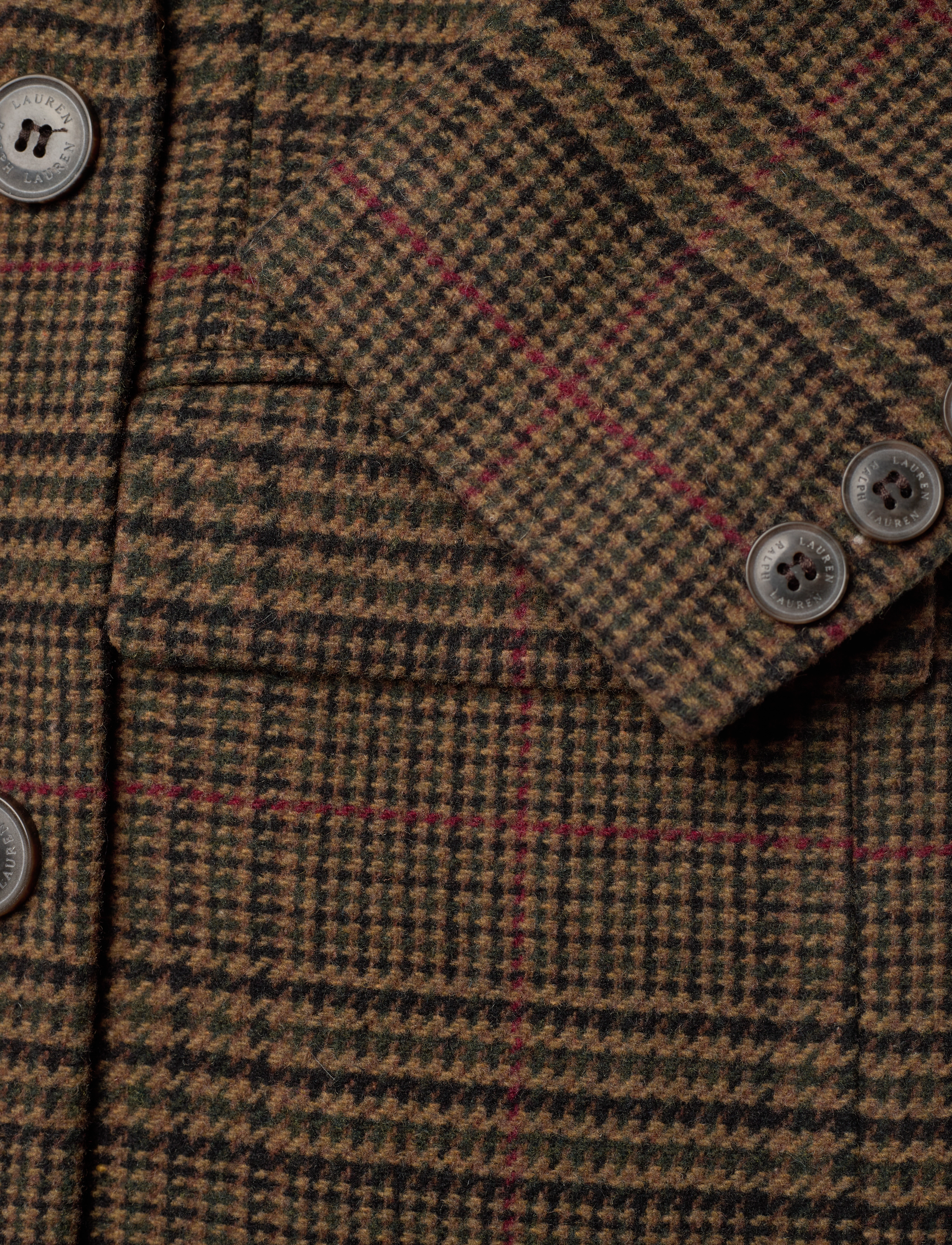 Lauren Ralph Lauren - Plaid Double-Breasted Wool-Blend Coat - guncheck loden - 4