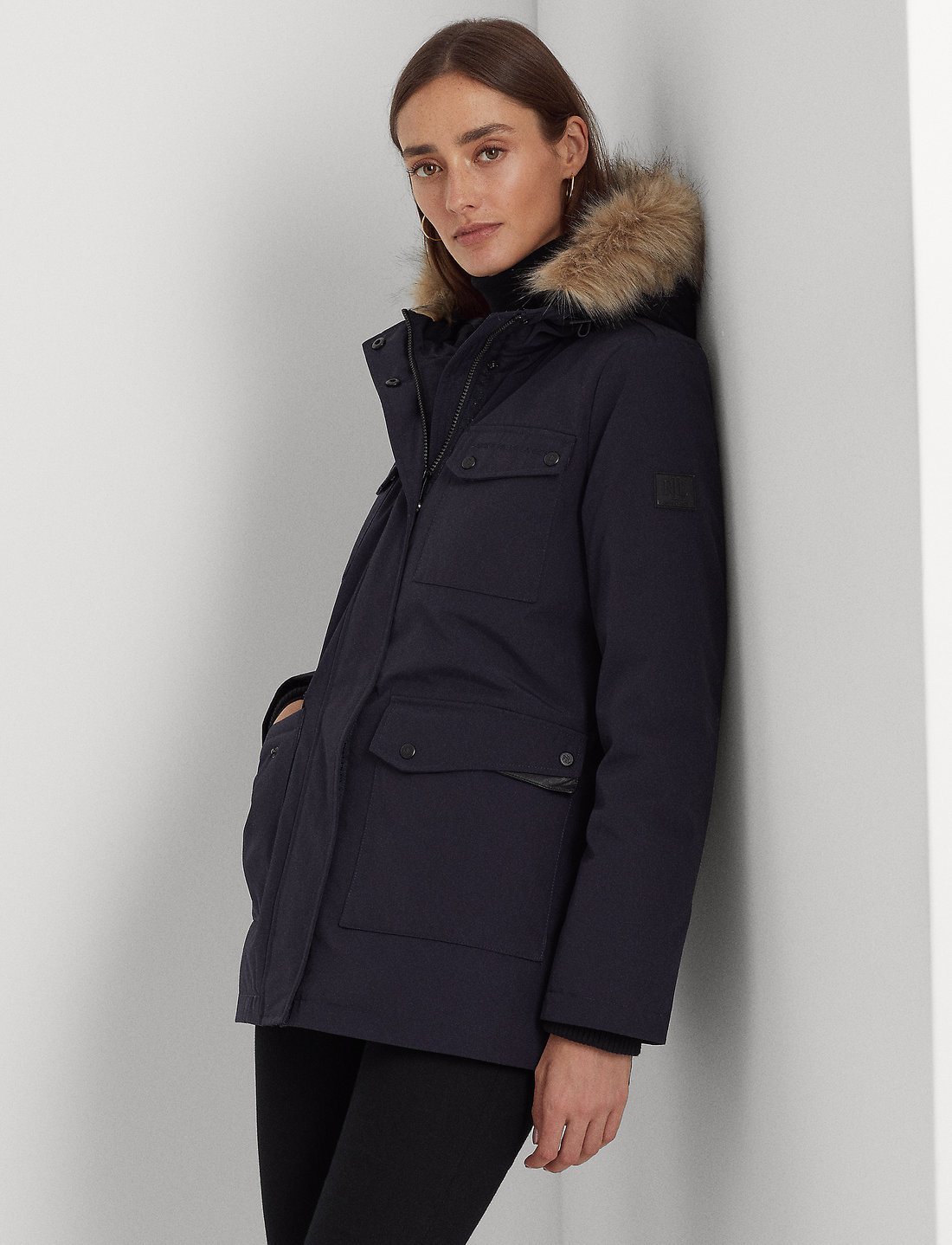 Faux fur trim down 2025 coat