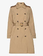 Belted Double-Breasted Trench Coat - BIRCH TAN