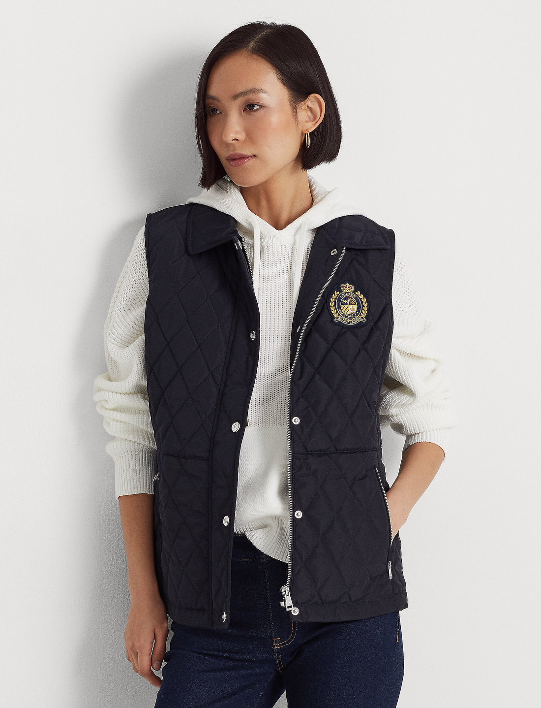 Lauren ralph lauren quilted mockneck vest Clearance