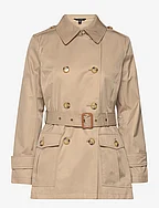 Double-Breasted Cotton-Blend Trench Coat - BIRCH TAN