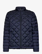 Diamond-Quilted Puffer Coat - DK NAVY