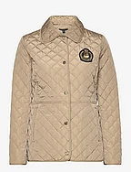 Crest-Patch Diamond-Quilted Jacket - BIRCH TAN
