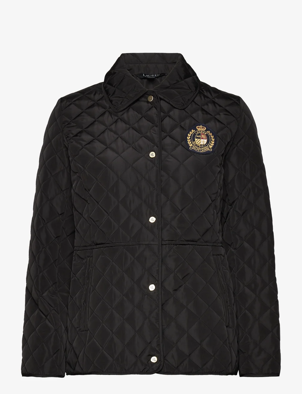 Crest Patch Diamond Quilted Jacket