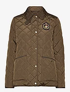 Crest-Patch Quilted Jacket - BOTANIC GREEN