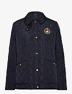 Crest-Patch Quilted Jacket - DK NAVY