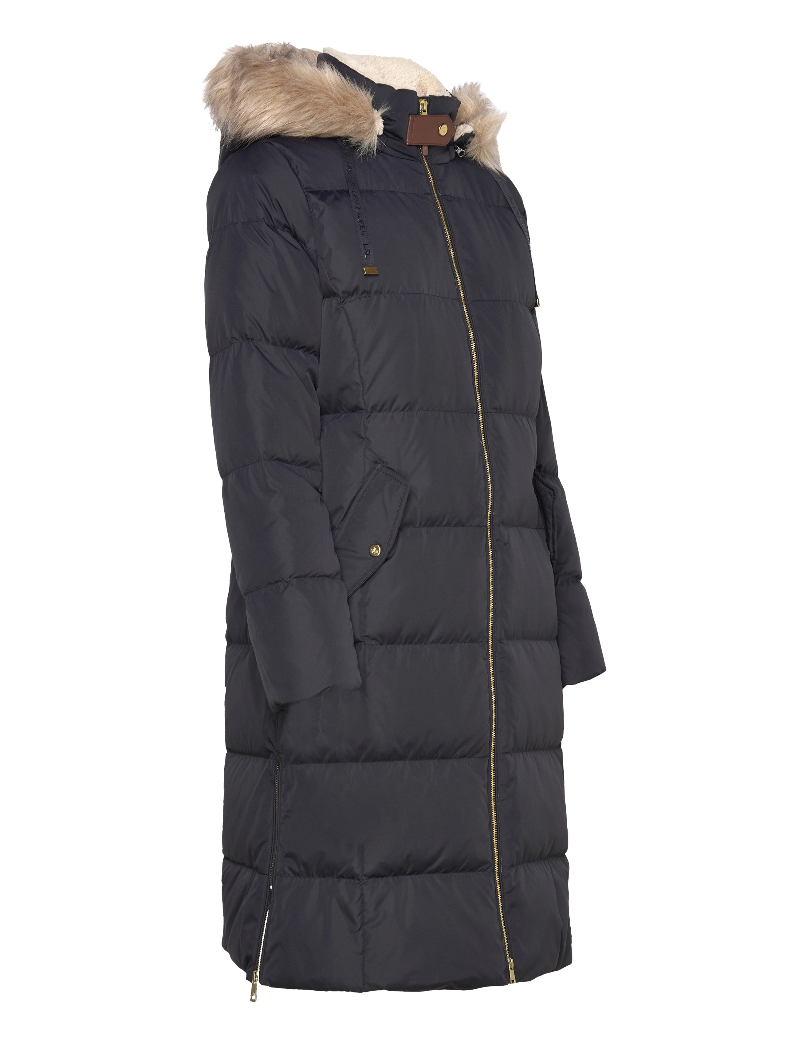 Lauren Ralph Lauren - Faux Fur–Trim Hooded Down Coat - dk navy - 3