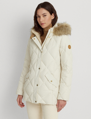 Lauren Ralph Lauren - Faux-Fur-Trim Hooded Down Coat - Žieminės striukės - cream - 2