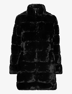 Quilted Faux-Fur Mockneck Coat, Lauren Ralph Lauren