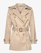 Belted Cotton-Blend Trench Coat - BIRCH TAN