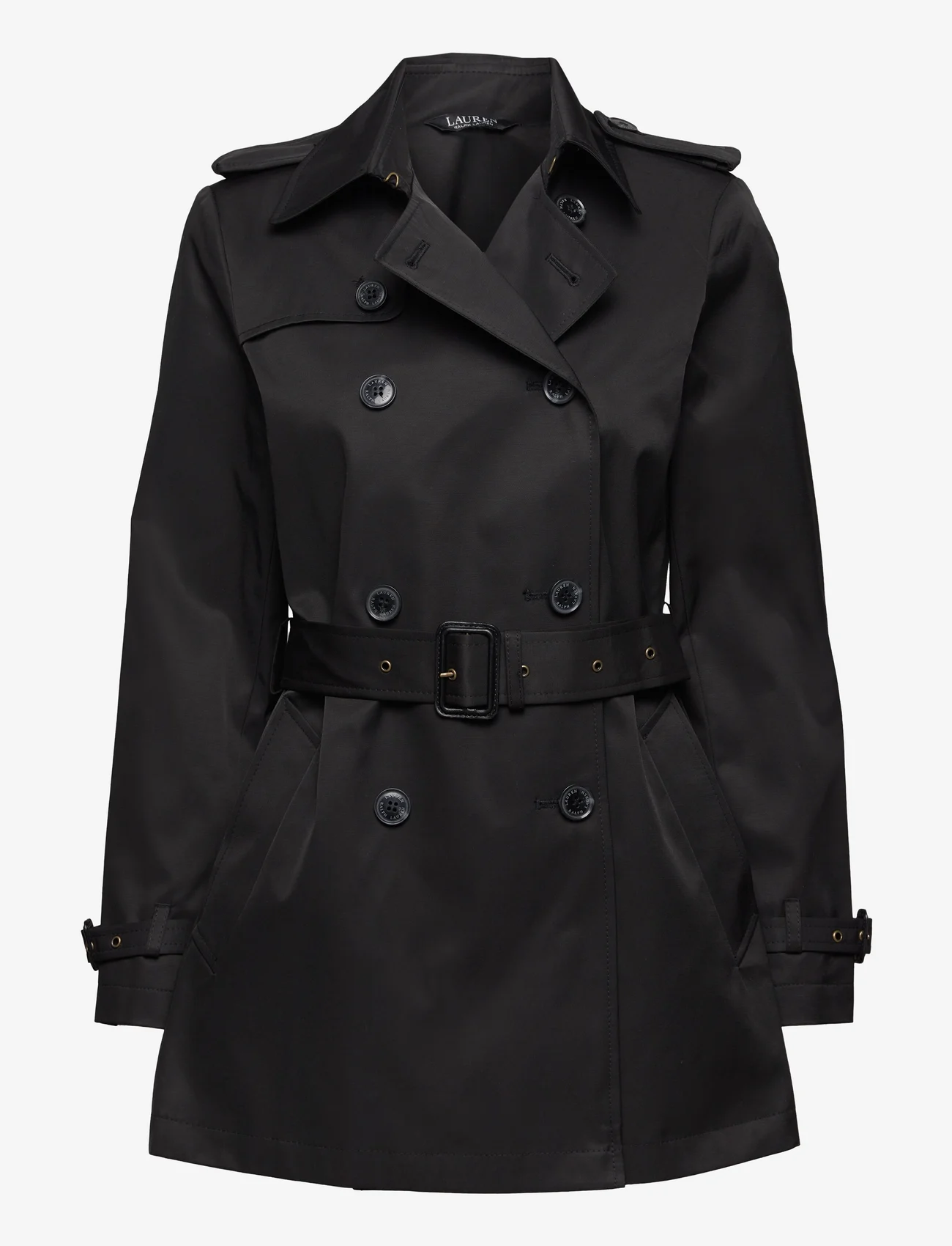 Lauren Ralph Lauren - Belted Cotton-Blend Trench Coat - spring coats - black - 1