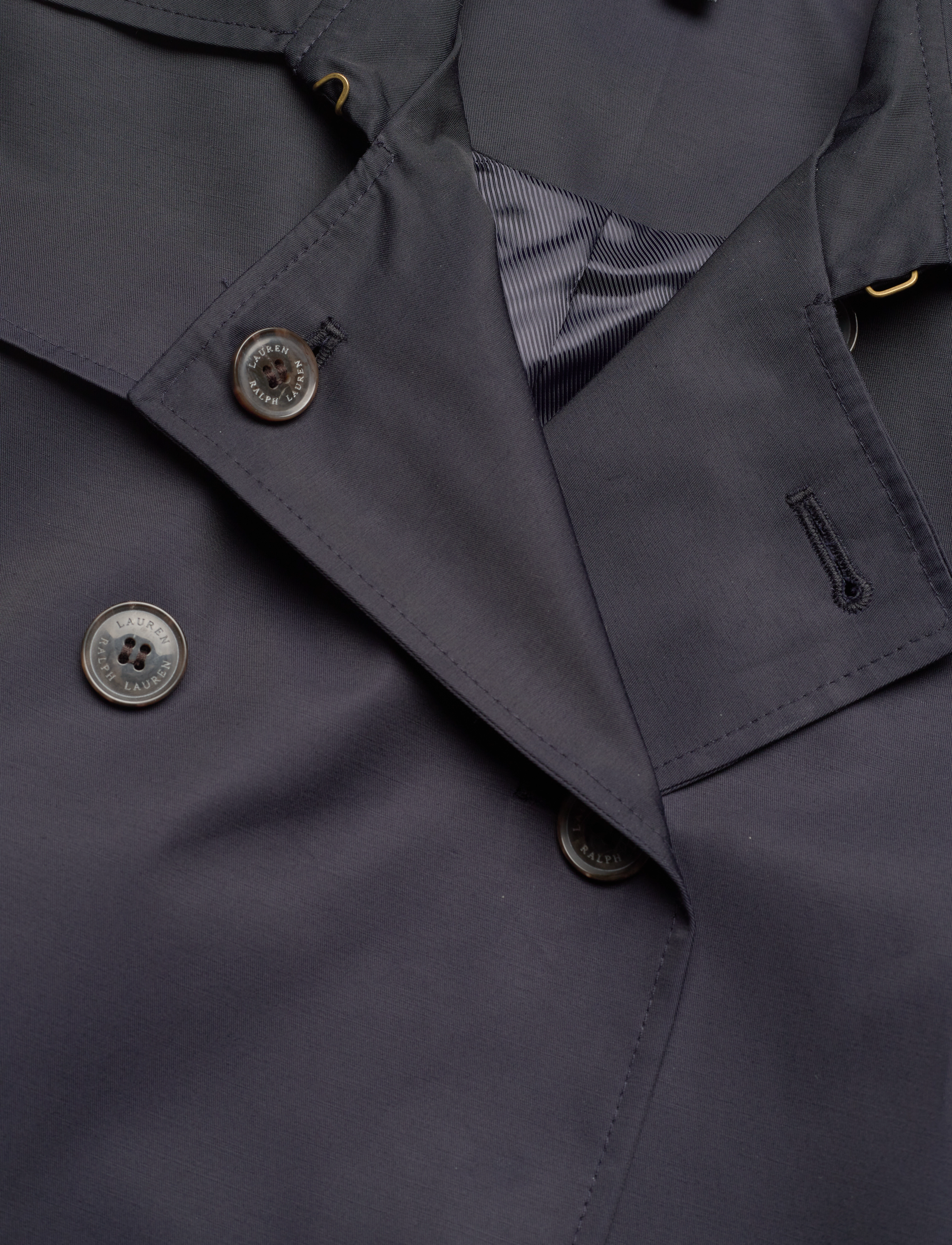 Lauren Ralph Lauren - Belted Cotton-Blend Trench Coat - dk navy - 3
