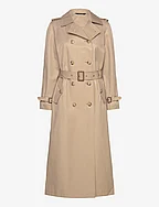 Belted Cotton-Blend Maxi Trench Coat - BIRCH TAN