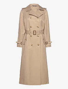 Belted Cotton-Blend Maxi Trench Coat, Lauren Ralph Lauren