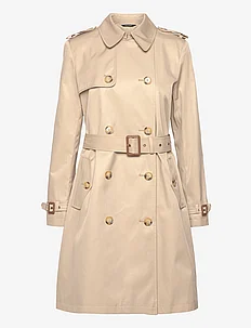 Double-Breasted Cotton-Blend Trench Coat, Lauren Ralph Lauren