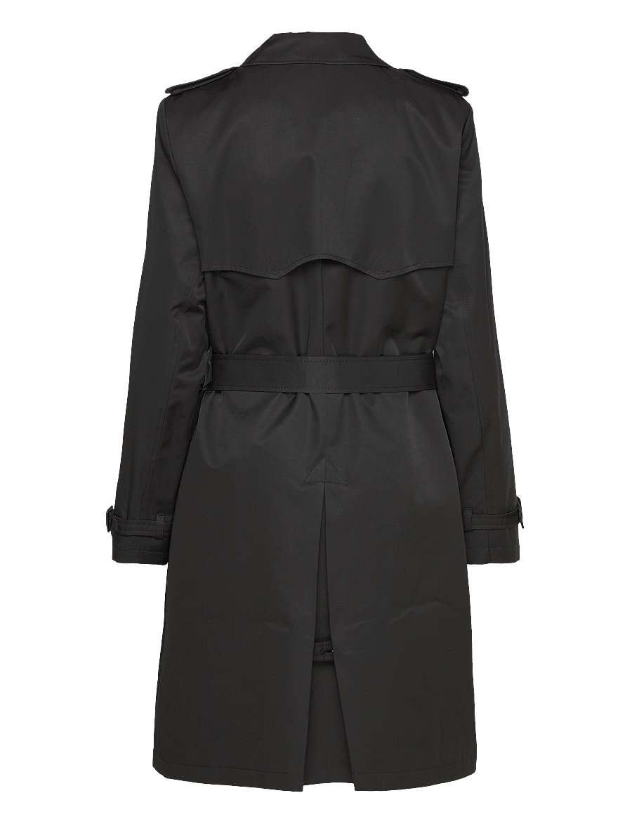 Lauren Ralph Lauren - Double-Breasted Cotton-Blend Trench Coat - black - 1