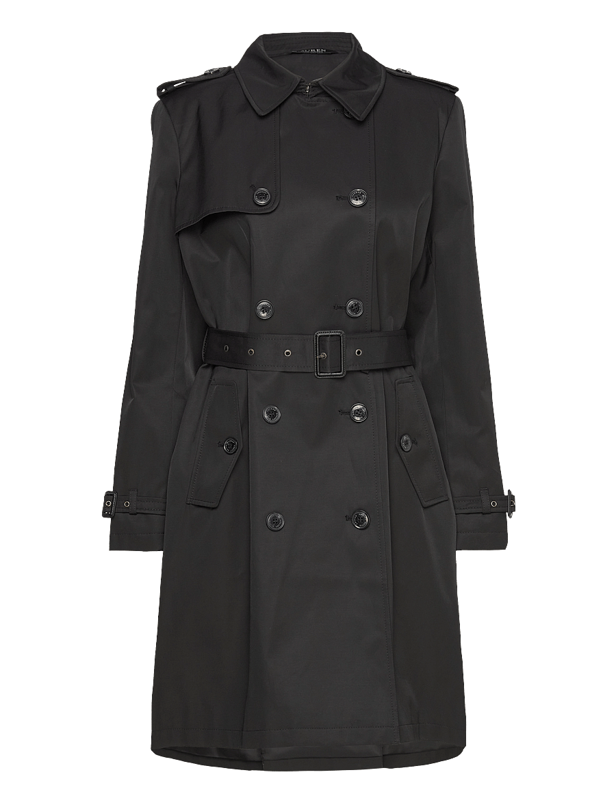 Lauren Ralph Lauren - Double-Breasted Cotton-Blend Trench Coat - black - 2