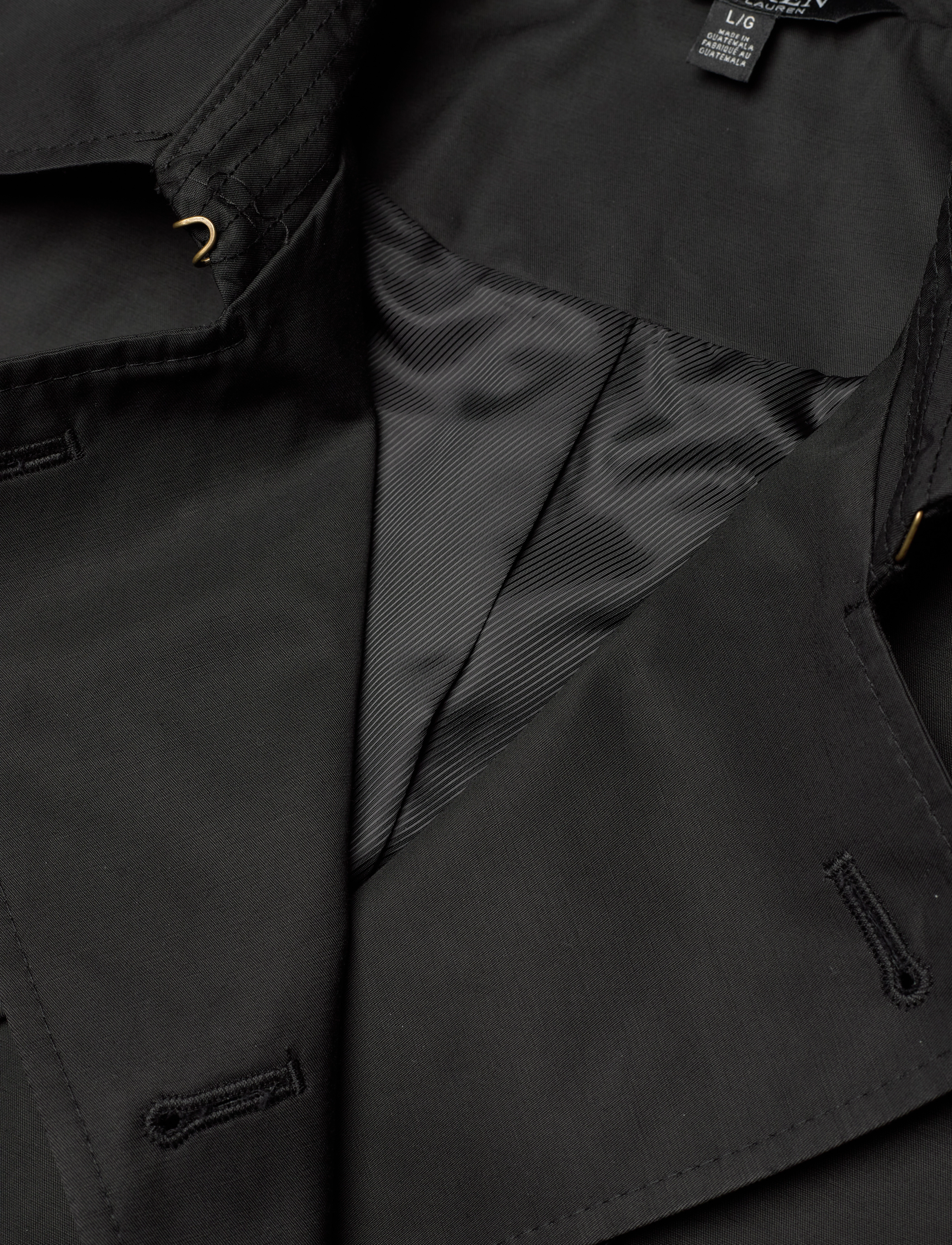 Lauren Ralph Lauren - Double-Breasted Cotton-Blend Trench Coat - black - 3