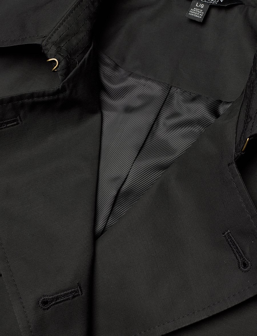 Lauren Ralph Lauren - Double-Breasted Cotton-Blend Trench Coat - black - 3