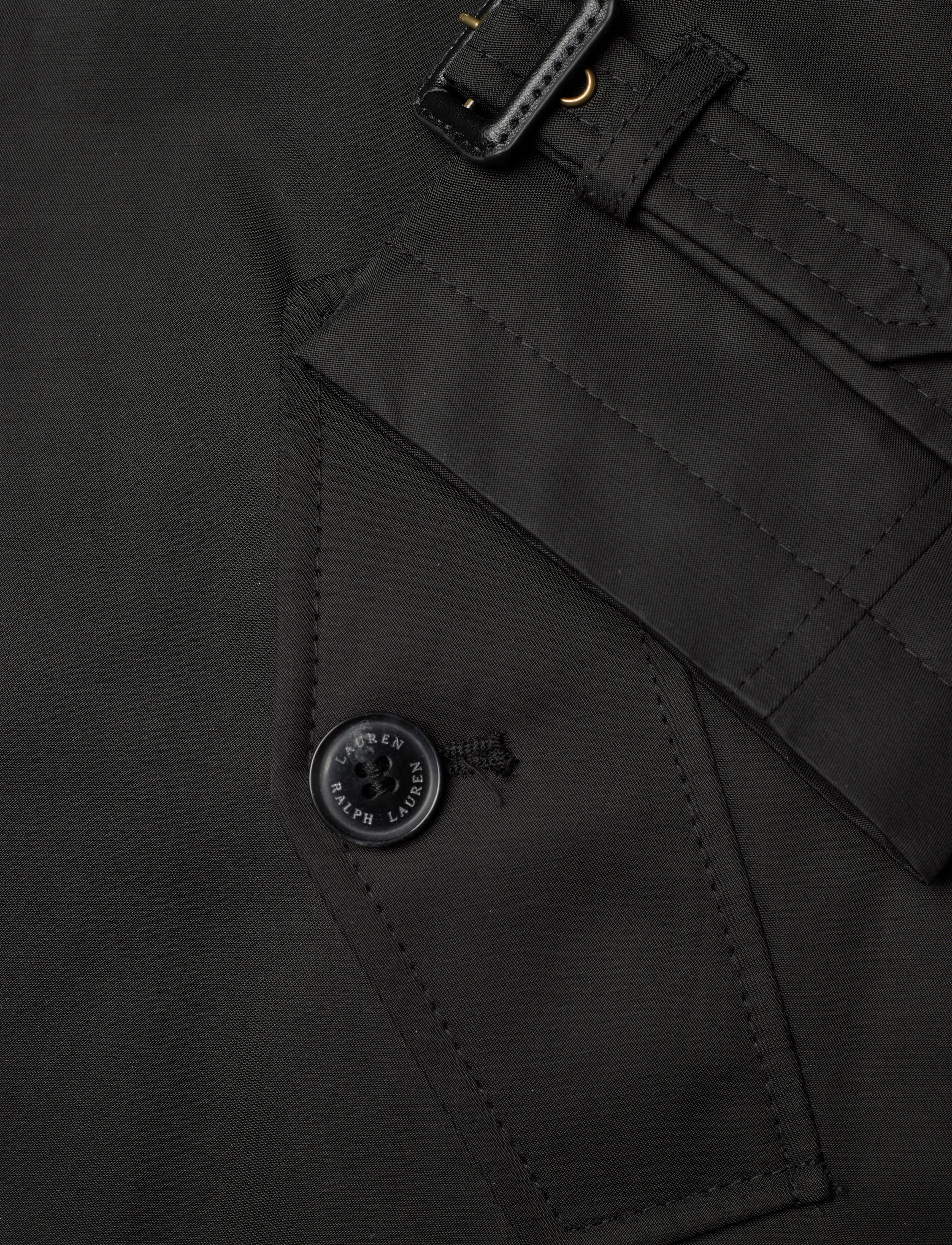 Lauren Ralph Lauren - Double-Breasted Cotton-Blend Trench Coat - black - 4