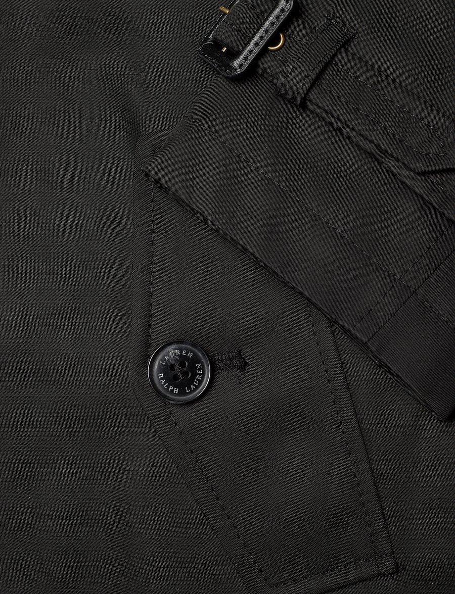 Lauren Ralph Lauren - Double-Breasted Cotton-Blend Trench Coat - black - 4