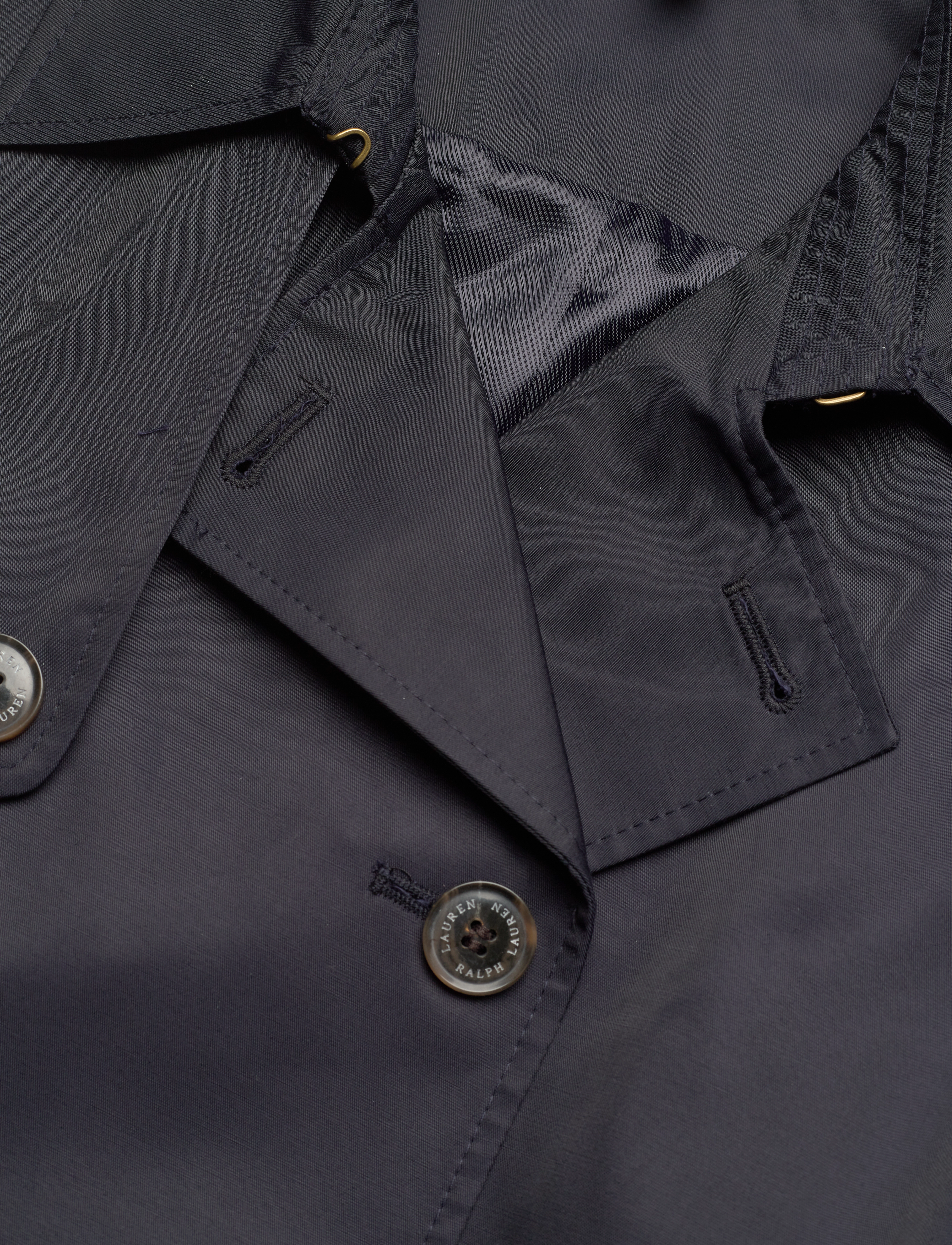 Lauren Ralph Lauren - Double-Breasted Cotton-Blend Trench Coat - dk navy - 3