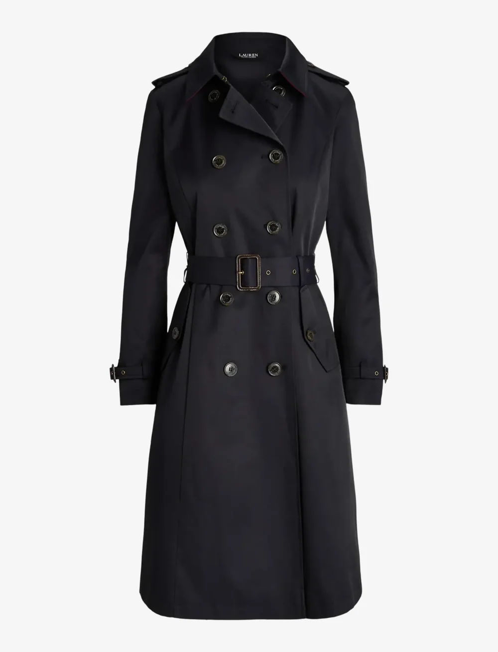Lauren Ralph Lauren - Double-Breasted Belted Trench Coat - trenchcoats - dk navy - 1