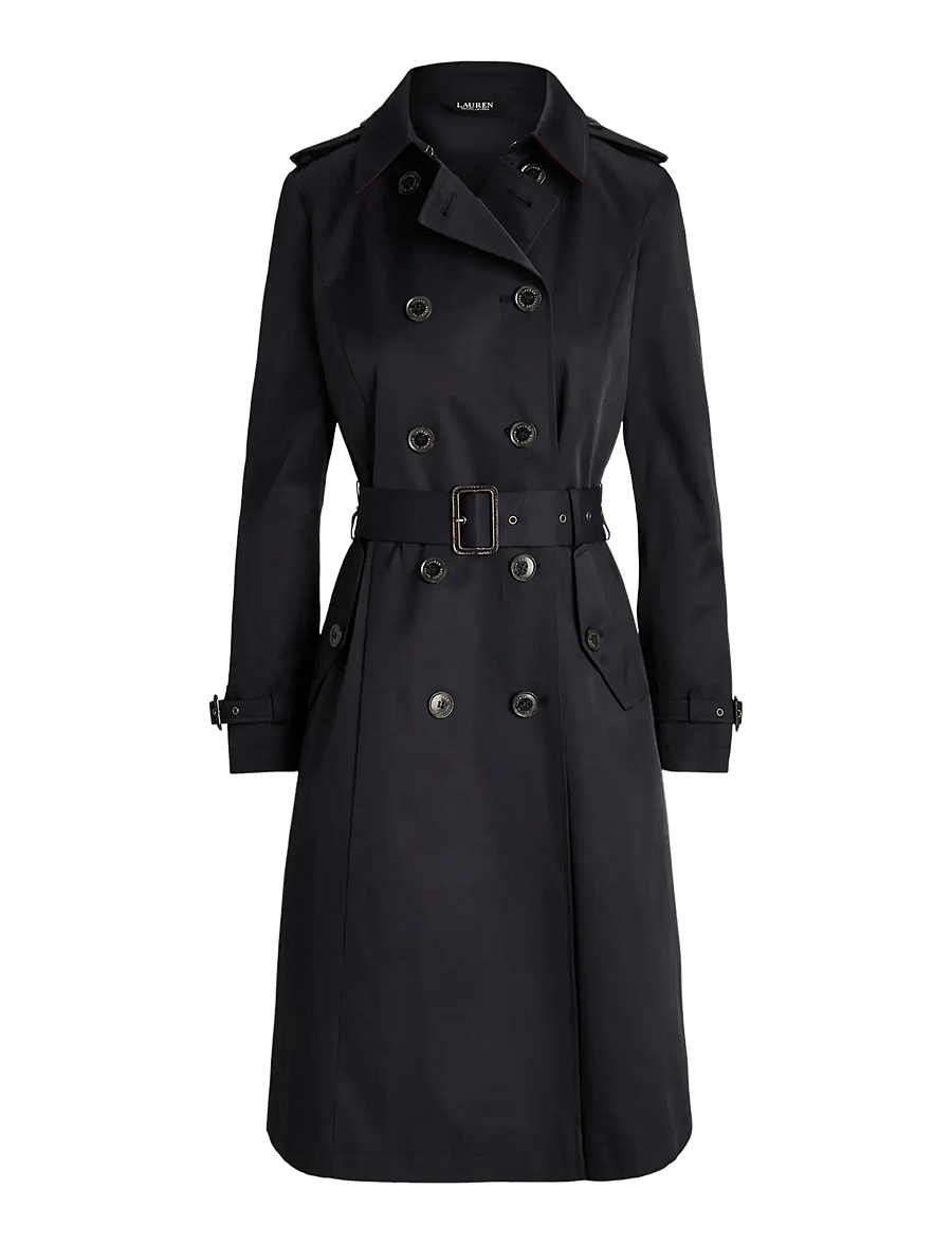 Lauren Ralph Lauren - Double-Breasted Belted Trench Coat - dk navy - 1