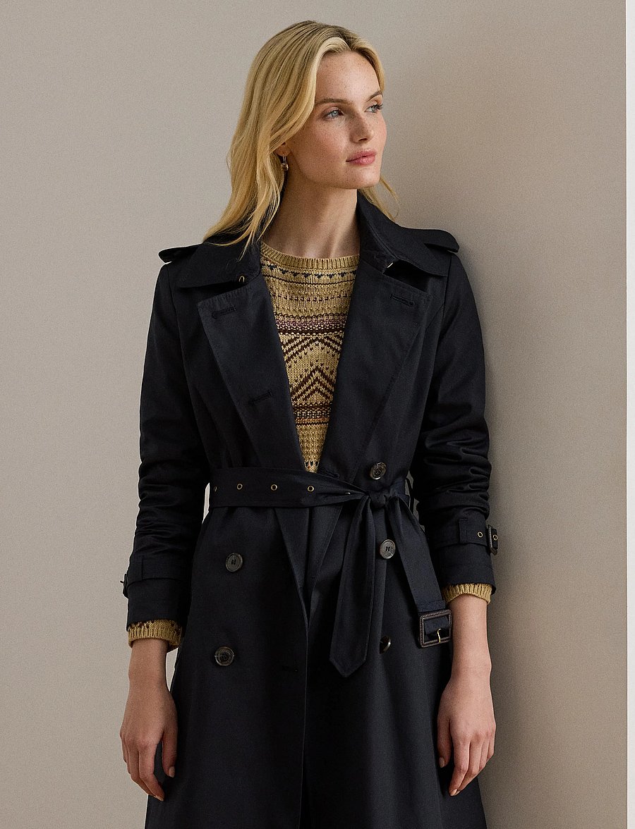 Lauren Ralph Lauren - Double-Breasted Belted Trench Coat - dk navy - 0