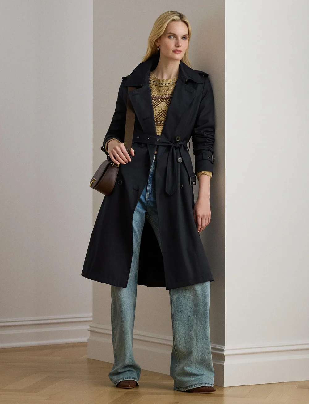 Lauren Ralph Lauren - Double-Breasted Belted Trench Coat - trenchcoats - dk navy - 3