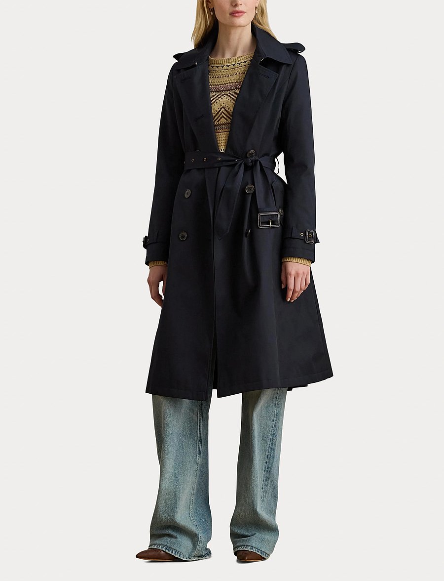 Lauren Ralph Lauren - Double-Breasted Belted Trench Coat - dk navy - 4