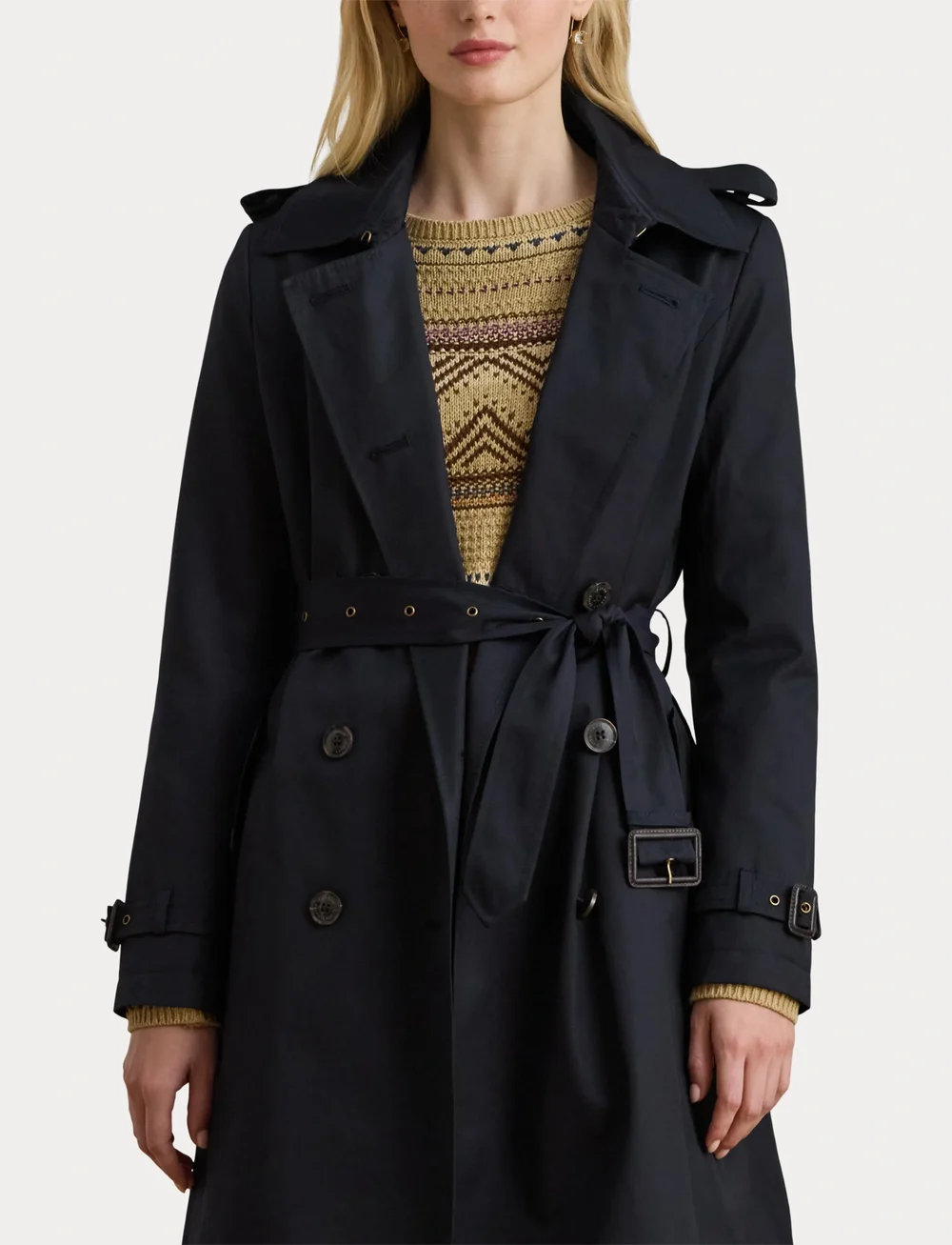 Lauren Ralph Lauren - Double-Breasted Belted Trench Coat - trenchcoats - dk navy - 5