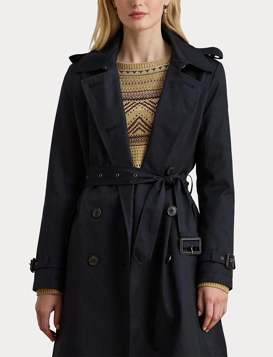 Lauren Ralph Lauren - Double-Breasted Belted Trench Coat - dk navy - 5