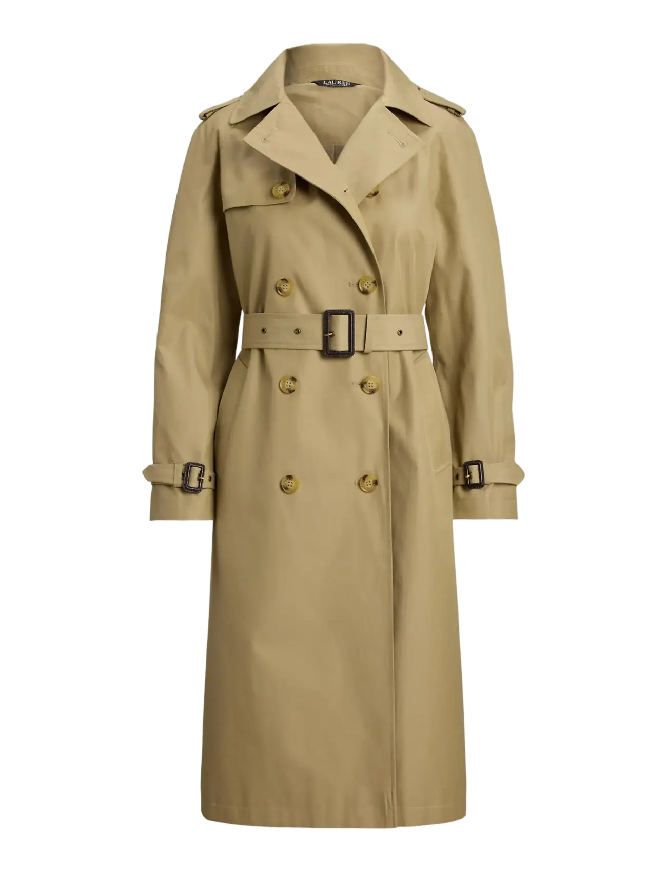 Lauren Ralph Lauren Double-Breasted Belted Trench Coat - Riided - BIRCH TAN / beige