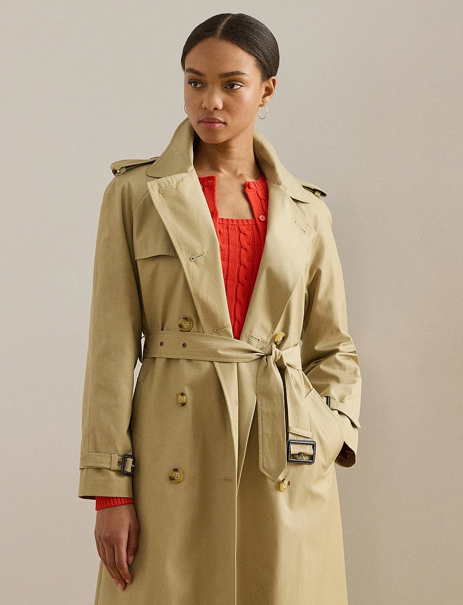 Lauren Ralph Lauren - COTTON BLEND-BL DB W NS44 - trenchcoats - birch tan - 0
