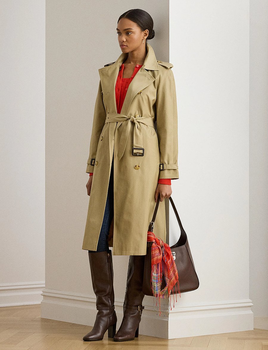 Lauren Ralph Lauren - COTTON BLEND-BL DB W NS44 - trenchcoats - birch tan - 3