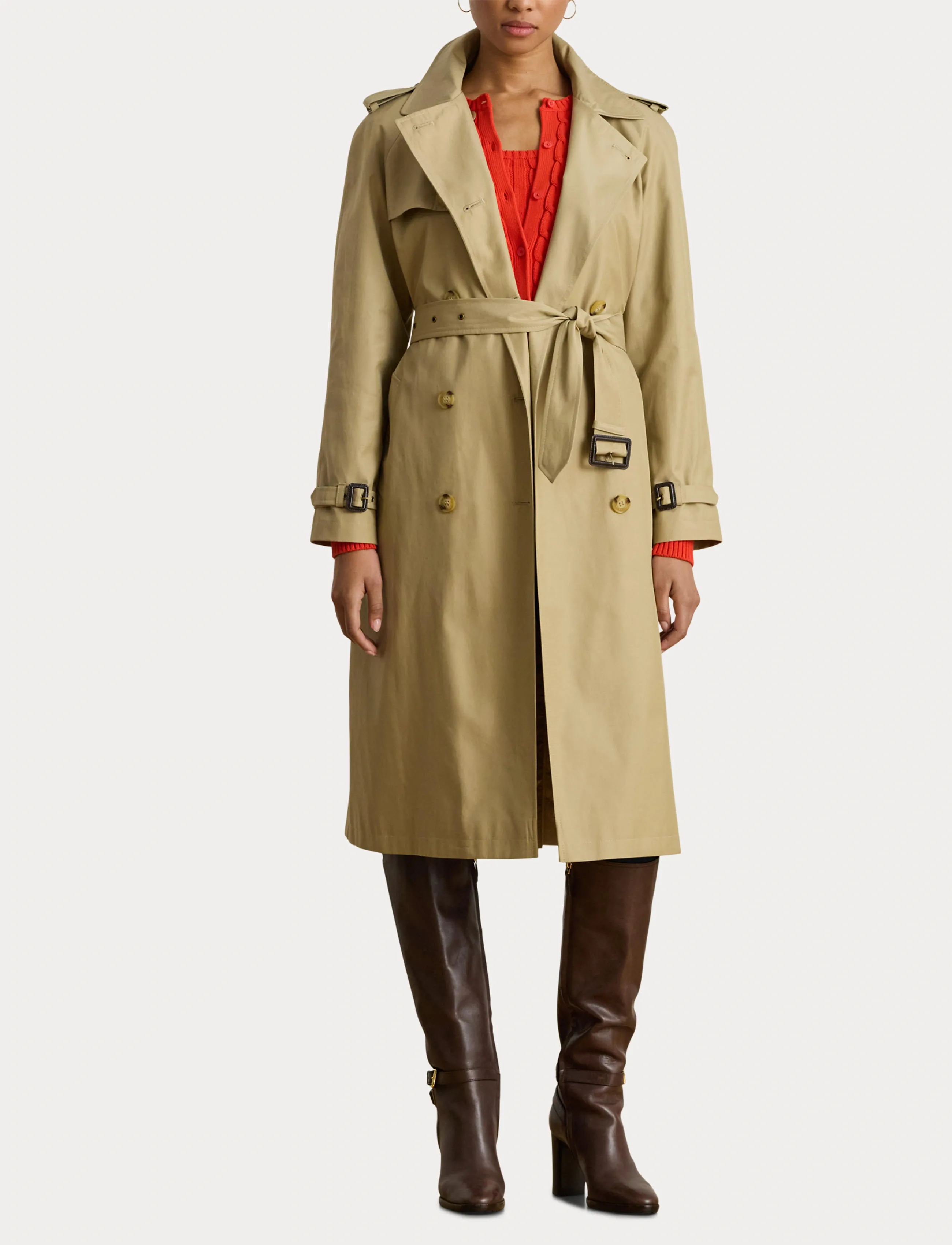 Lauren Ralph Lauren - COTTON BLEND-BL DB W NS44 - trenchcoats - birch tan - 4