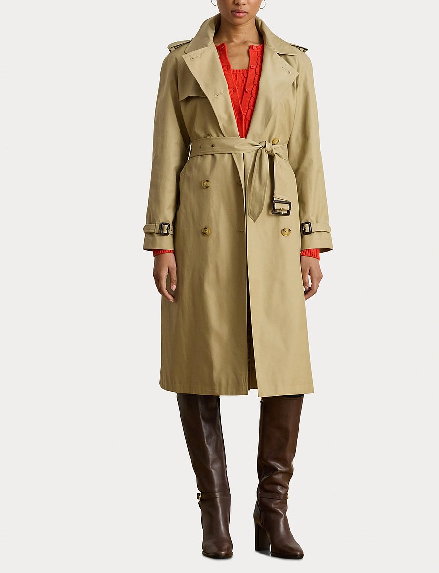 Lauren Ralph Lauren - COTTON BLEND-BL DB W NS44 - trenchcoats - birch tan - 4