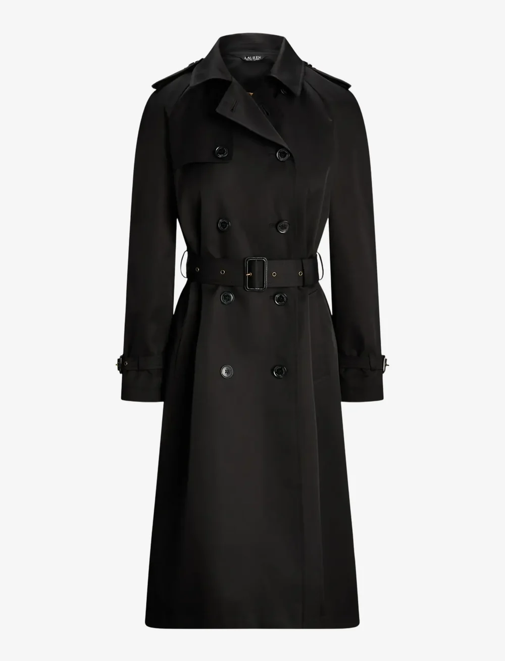 Lauren Ralph Lauren - Double-Breasted Belted Trench Coat - trenchcoats - black - 1